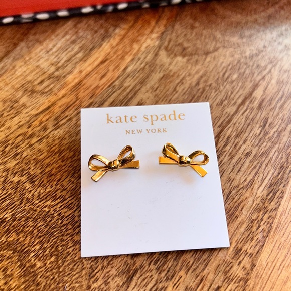 kate spade Jewelry - KATE SPADE Skinny Mini gold bow stud earrings